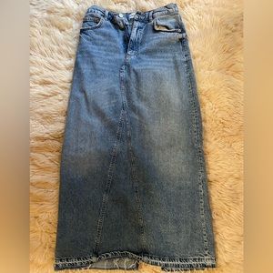 Long Denim Skirt (medium wash)